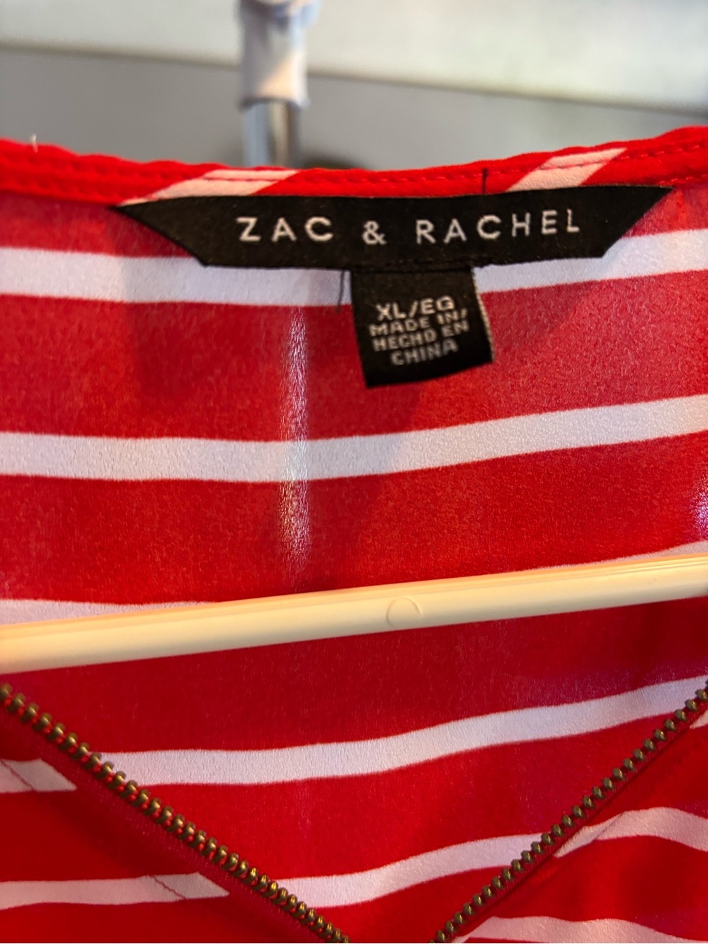 Zac & Rachel Red and White Striped with Front Zip